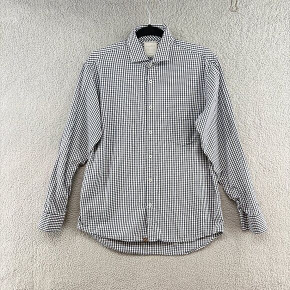 Billy Reid Other - Billy Reid Men’s Standard Cut Button Down Shirt Medium Navy White Gingham Cotton